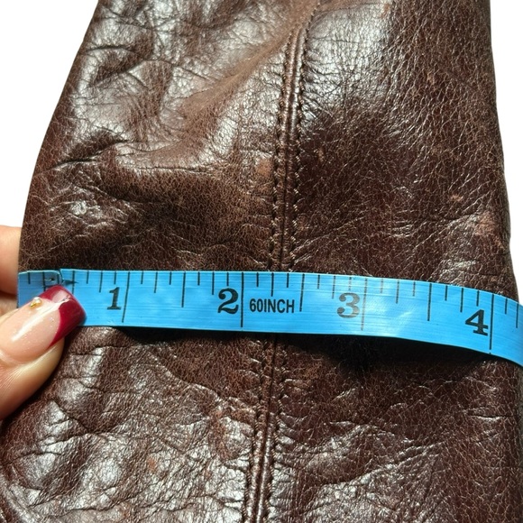 Ellington Dark Brown Leather Tote Bag Boho Distressed - Picture 12 of 14